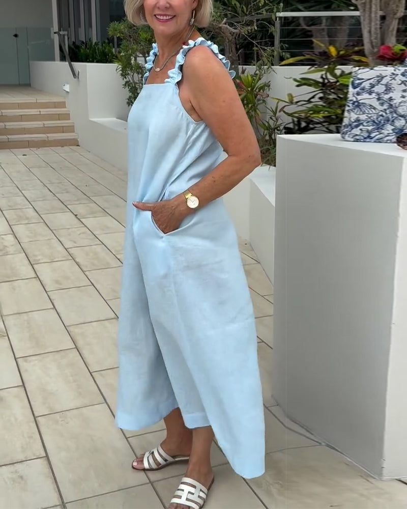 Kleid Quadratischer Ausschnitt Ärmellos