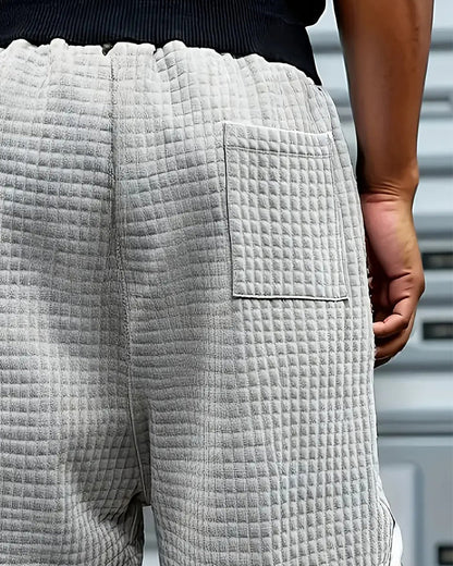 Shorts Waffelstruktur Kordelzug