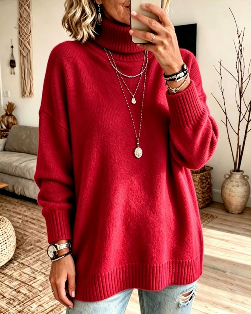 Pullover Hoher Hals Locker