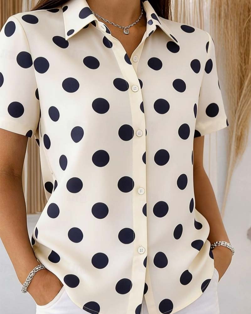 Bluse Polka-Dot Kurzarm