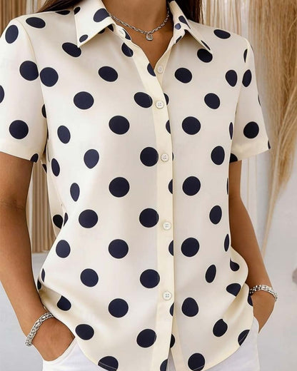 Bluse Polka-Dot Kurzarm