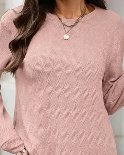 Top Rundhalsausschnitt Diamant-Jacquard