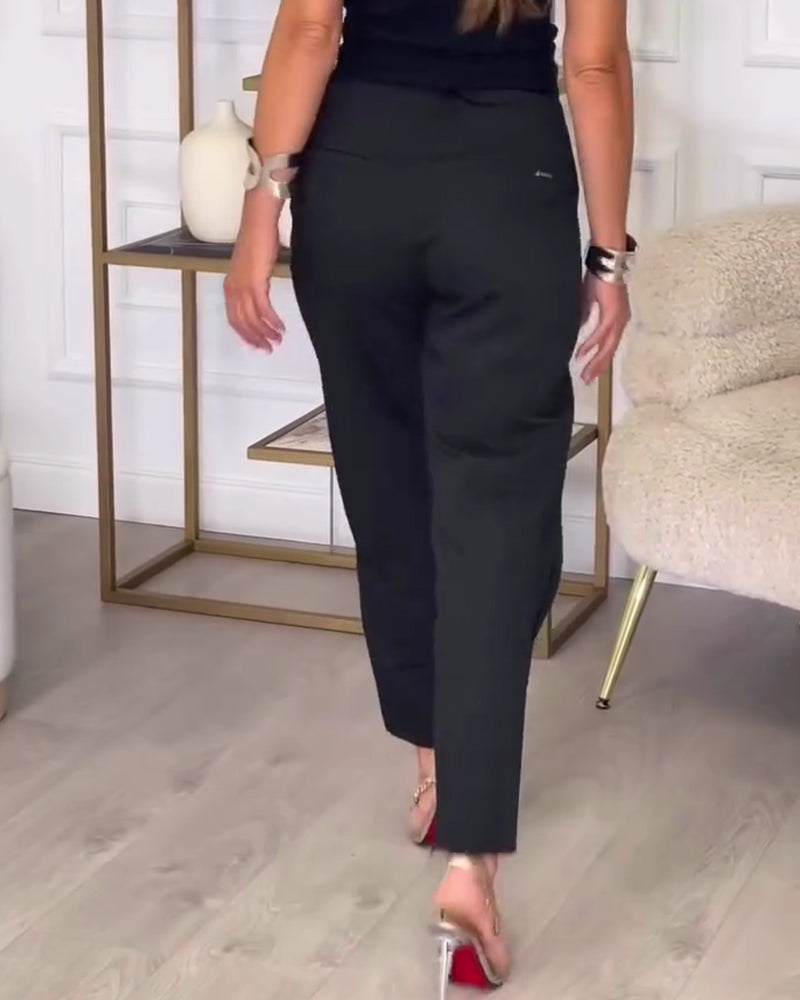 Hose Wickel-Stil Kleiner Fuß Lässig