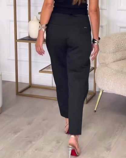 Hose Wickel-Stil Kleiner Fuß Lässig