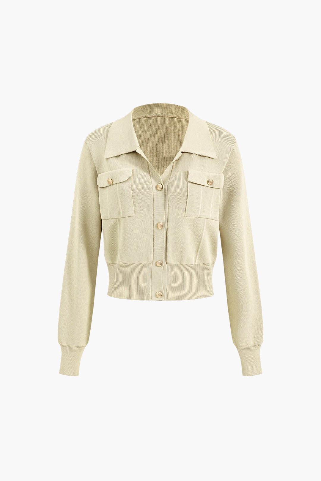 Einfarbiges Vintage Crop Top mit Knopfleiste und Maxirock Set