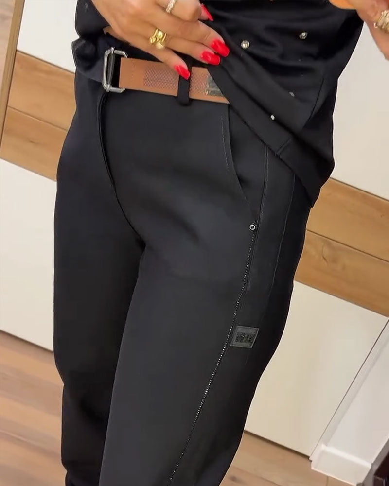 Hose Verjüngt Tasche Gekürzt
