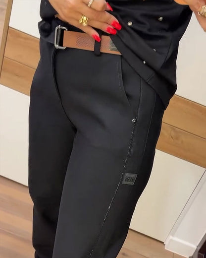 Hose Verjüngt Tasche Gekürzt