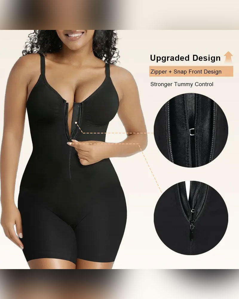 Shapewear für Damen Bauchkontrolle Bodysuit Reißverschluss Komfort Ultra Stretch Stoff