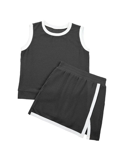 Set Gestreift Geteilt Blickdicht Tanktop