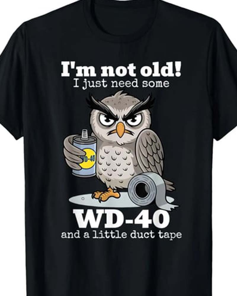 T-Shirt Eule Lustig Einfarbig Lässig