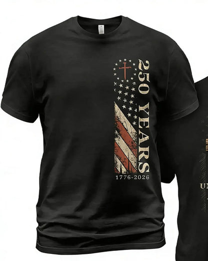 T-Shirt Rundhals Vorder Und Rückseite Druck Unisex