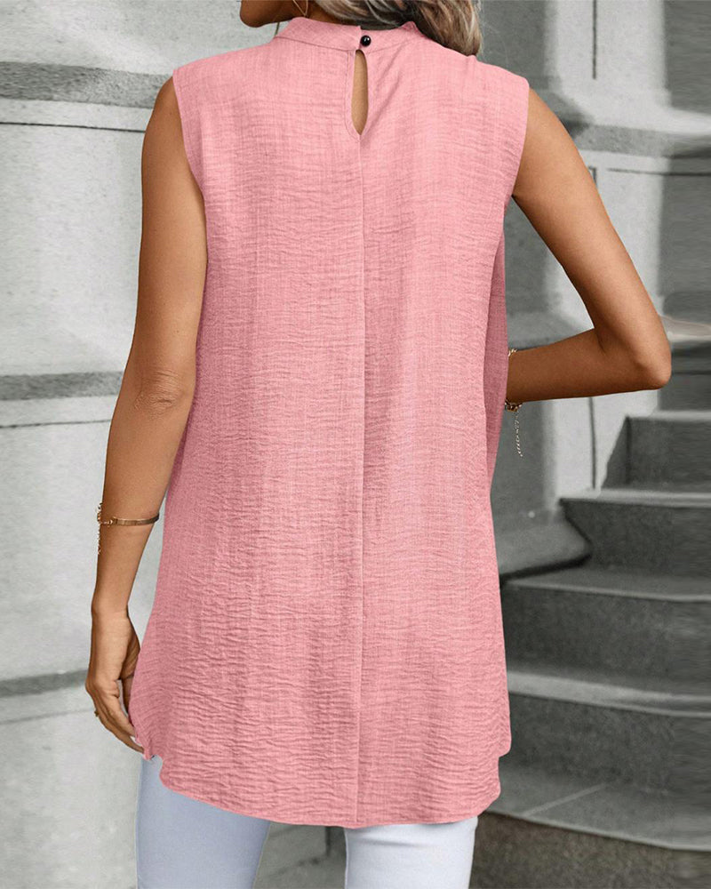 Elegantes ärmelloses Top in Unifarbe
