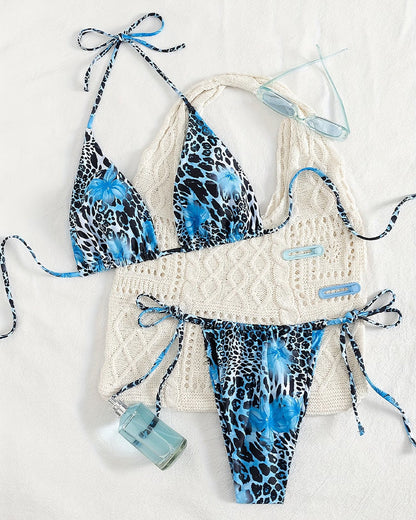 Bikini Sexy Leopardenmuster Geteilt