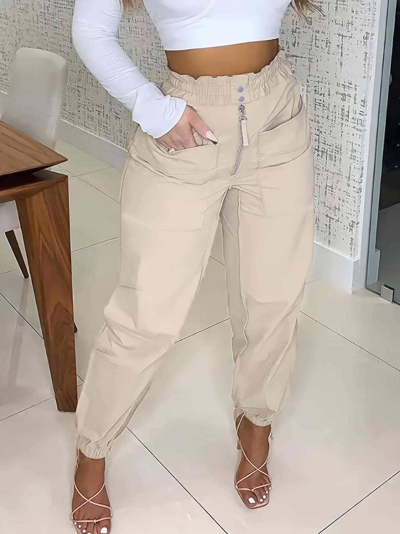 Beige Cargohose - Mila