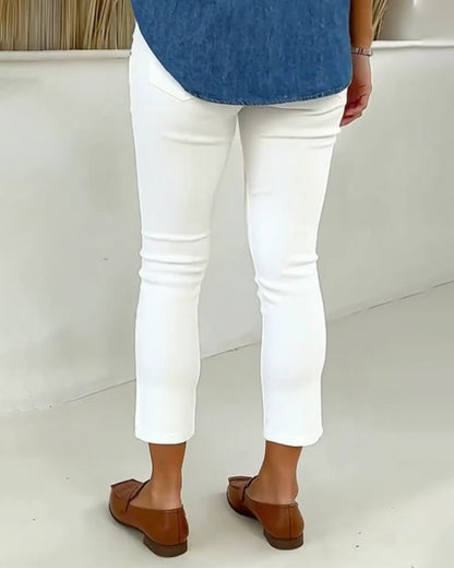Hose Hochgeschnitten Slim-Fit Gekürzt