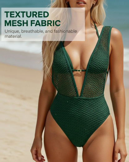 One-Piece Damen Tief V-Ausschnitt