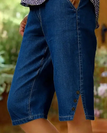 Shorts Gerades Bein Denim Gekürzt