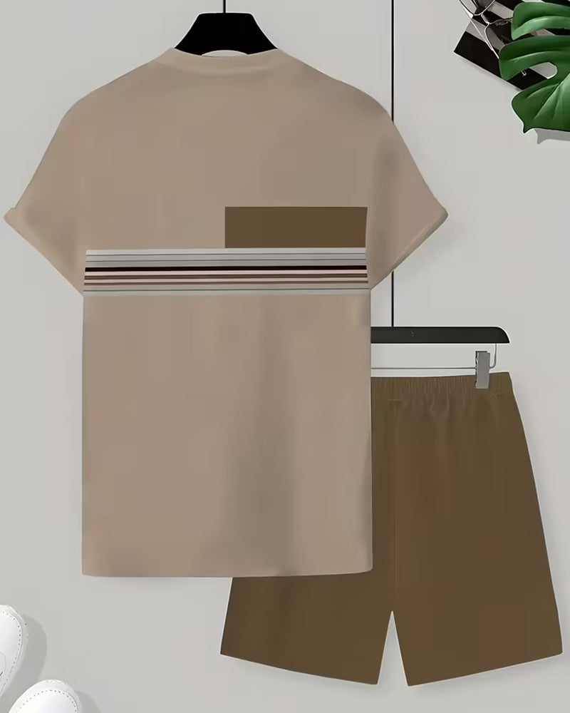 Set Gestreift Lässig Kurzarm