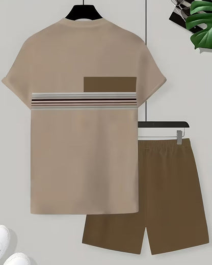 Set Gestreift Lässig Kurzarm