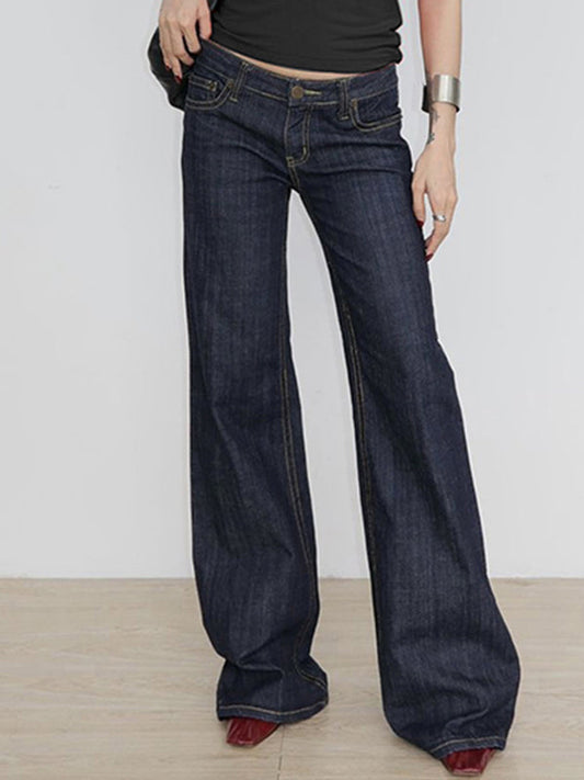 Blue Vintage Low Waist Boyfriend Jeans