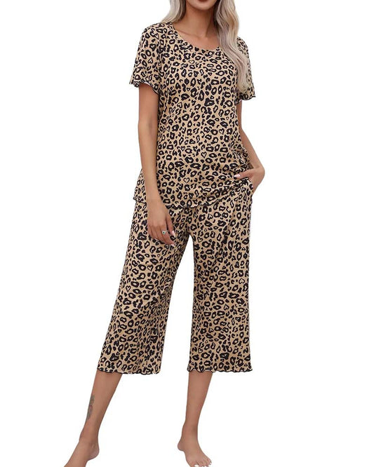 Set Kurzarm Leopard Druck