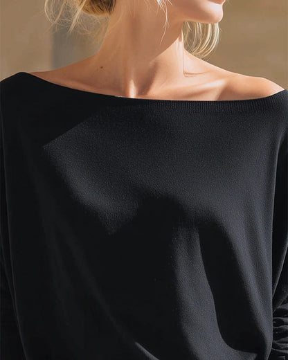 Top Off-the-Shoulder Fledermausärmel