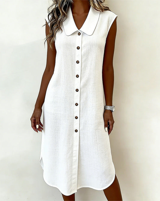 Kleid Ärmellos Puppe Kragen Hemd