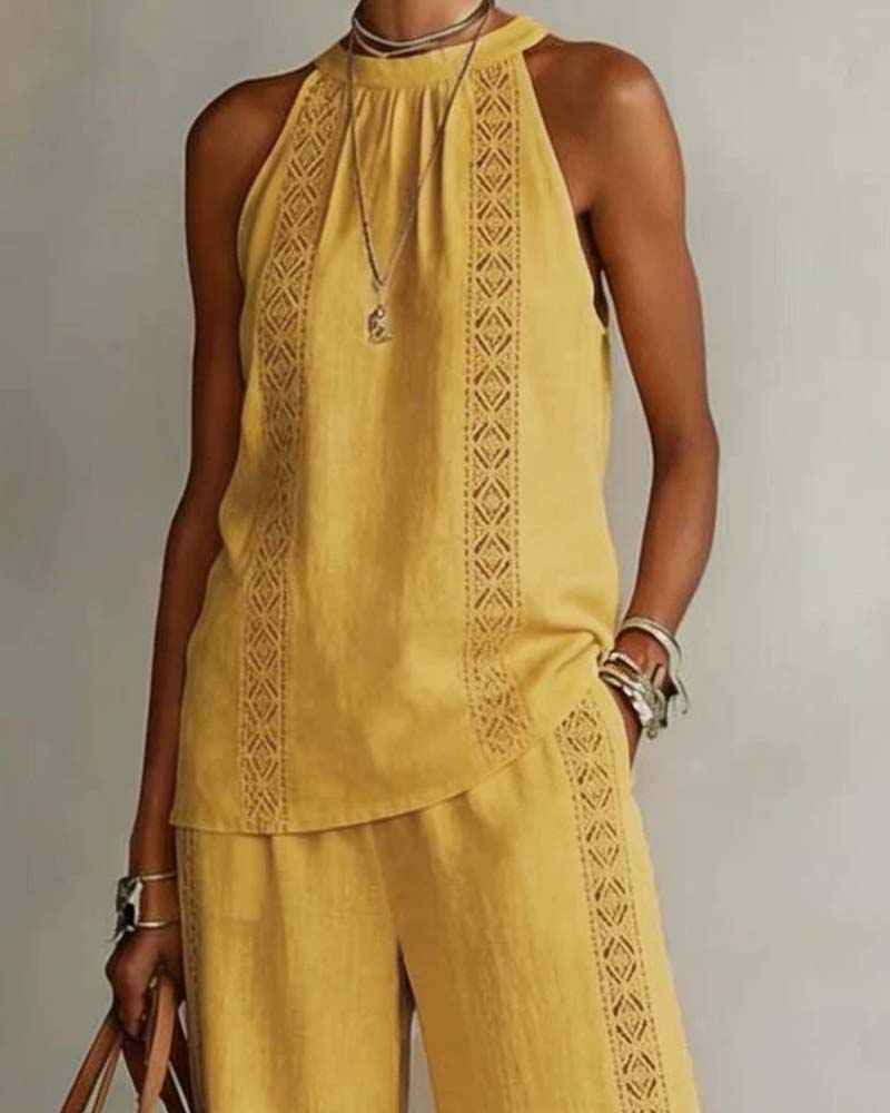 Zweiteiliger Set Hollow Out Halter