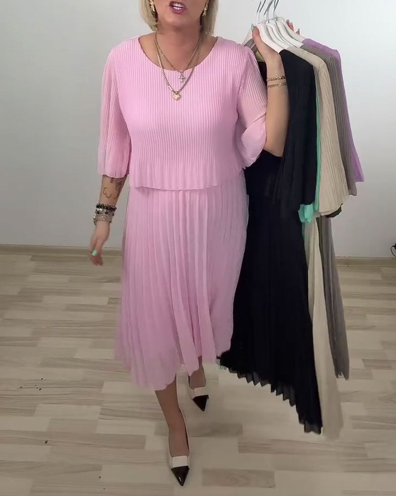Kleid Gefaltet Mittelarm