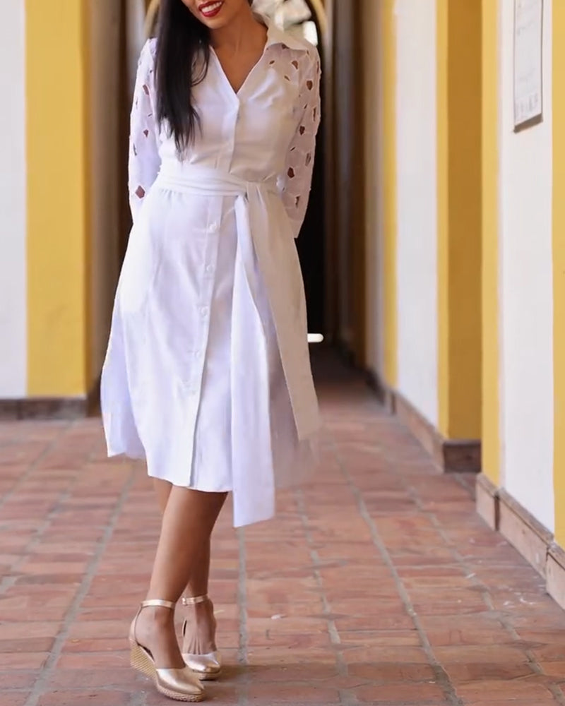 Hemdkleid elegant ausgeschnitten