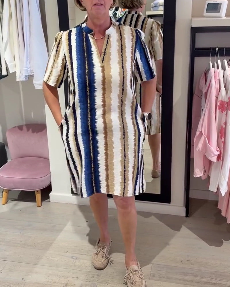 Kleid Farbverlauf Streifen Muster Etuikleid