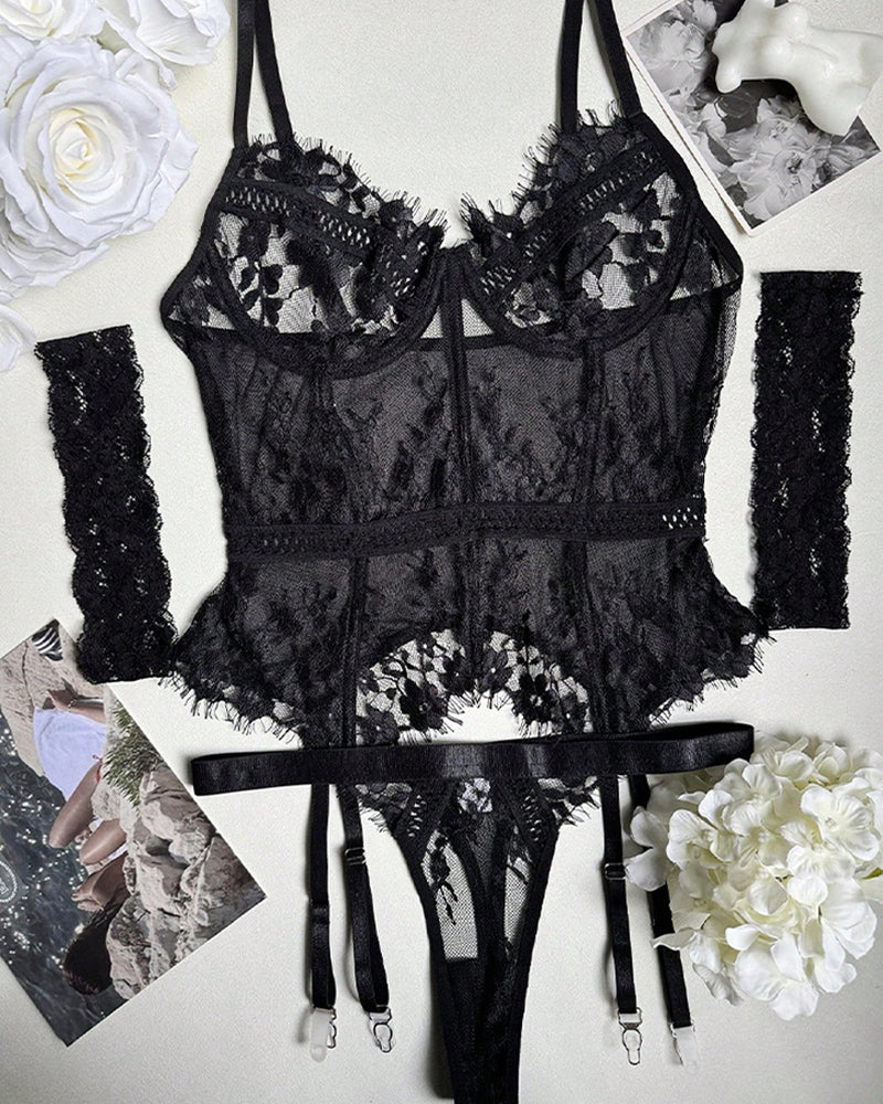 Lingerie Unifarben durchsichtig Einteiler