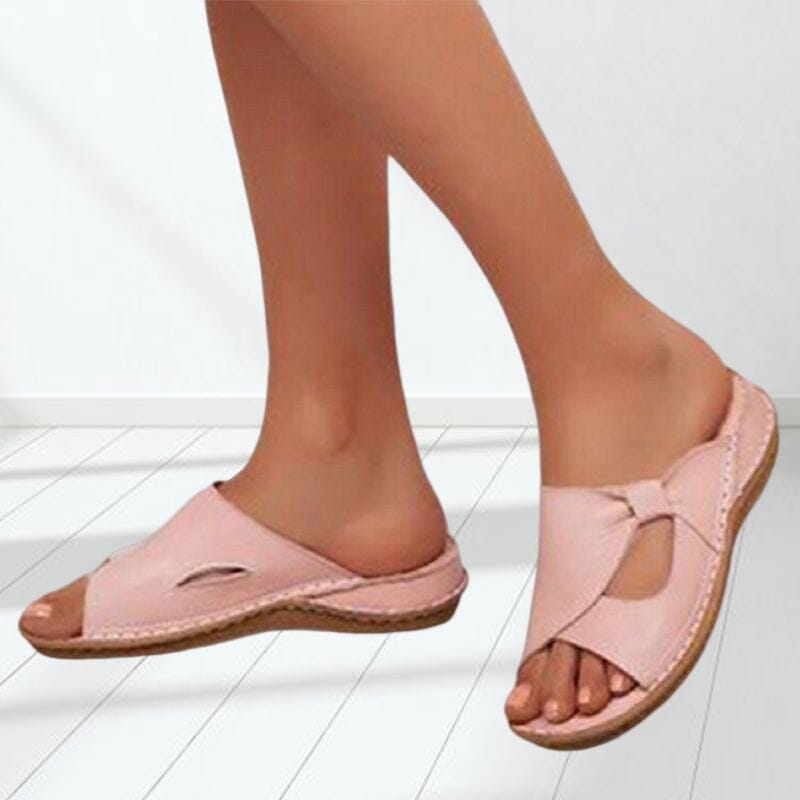 Frauen lässige tägliche bequeme Slip-On-Sandalen rosa