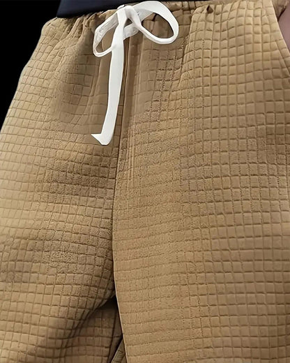 Shorts Waffelstruktur Kordelzug