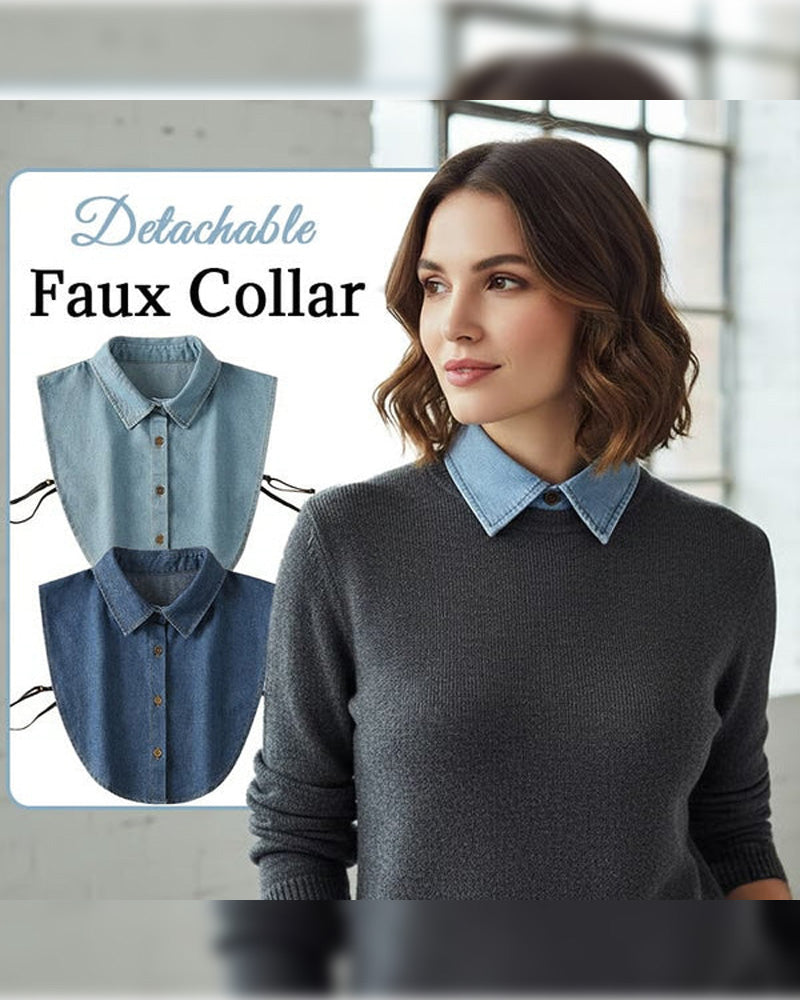 Kragen Klassisch Edgy Denim Falsch