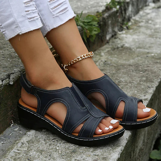 Ava Black: Leather sandals for stylish appearances – Elegant &amp; Comfortable