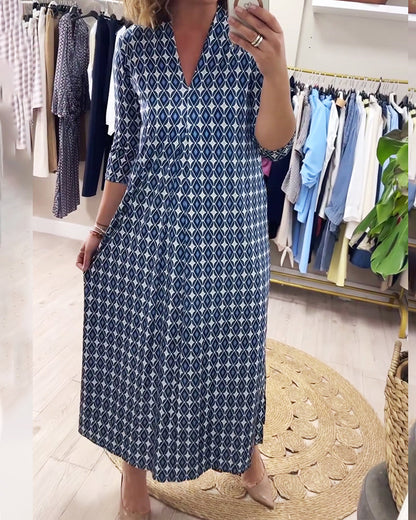 Kleid Geometrisch Druck Maxi