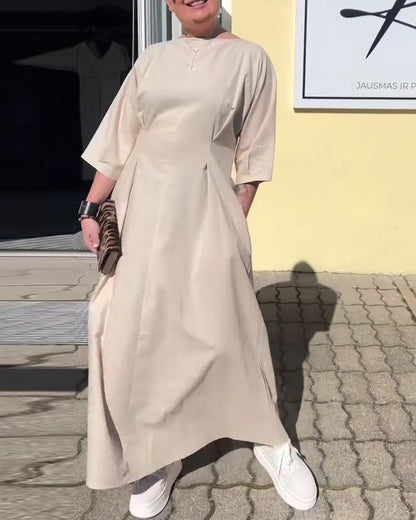 Kleid Rundhalsausschnitt tailliert Mode