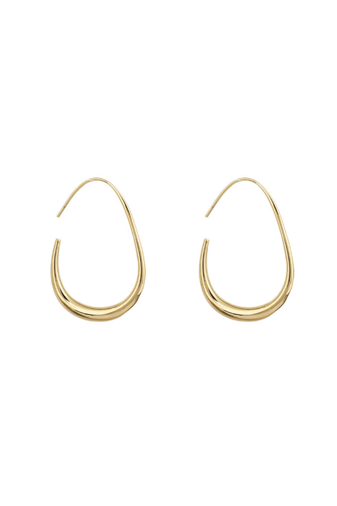 Einfarbige Vintage Metall Oval Ohrringe