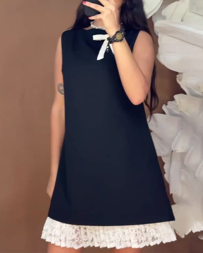 Kleid Schleifenknoten Mode ärmellos