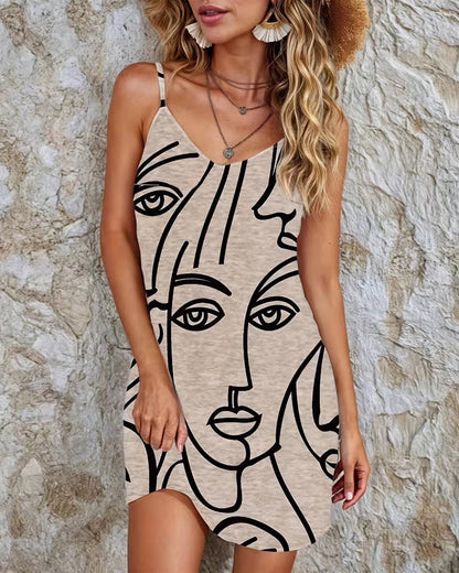 Kleid Trägerlos Gesicht Lässig