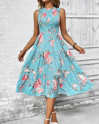 Kleid Blumig Druck Smock