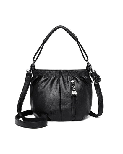 Handtasche Casual Gefaltet Eimer Weiches Leder