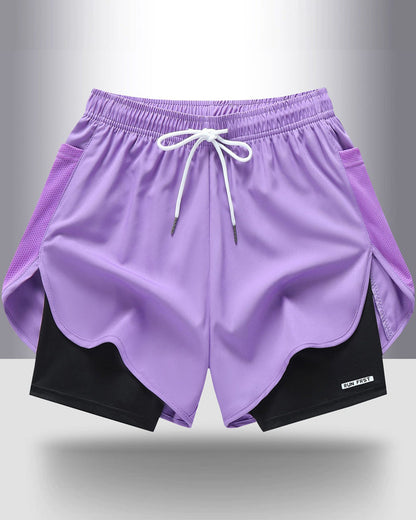 Shorts Atmungsaktiv Schnell Trocknend Doppellagig