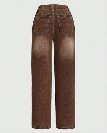 Jeans Multi-Knopf Gewaschen Locker