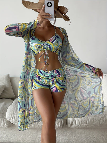 Colorful patterned swimsuit set - Lea