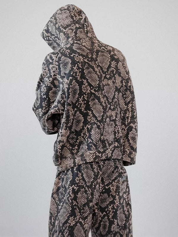 Y2K Schlangenprint Oversize Hoodie