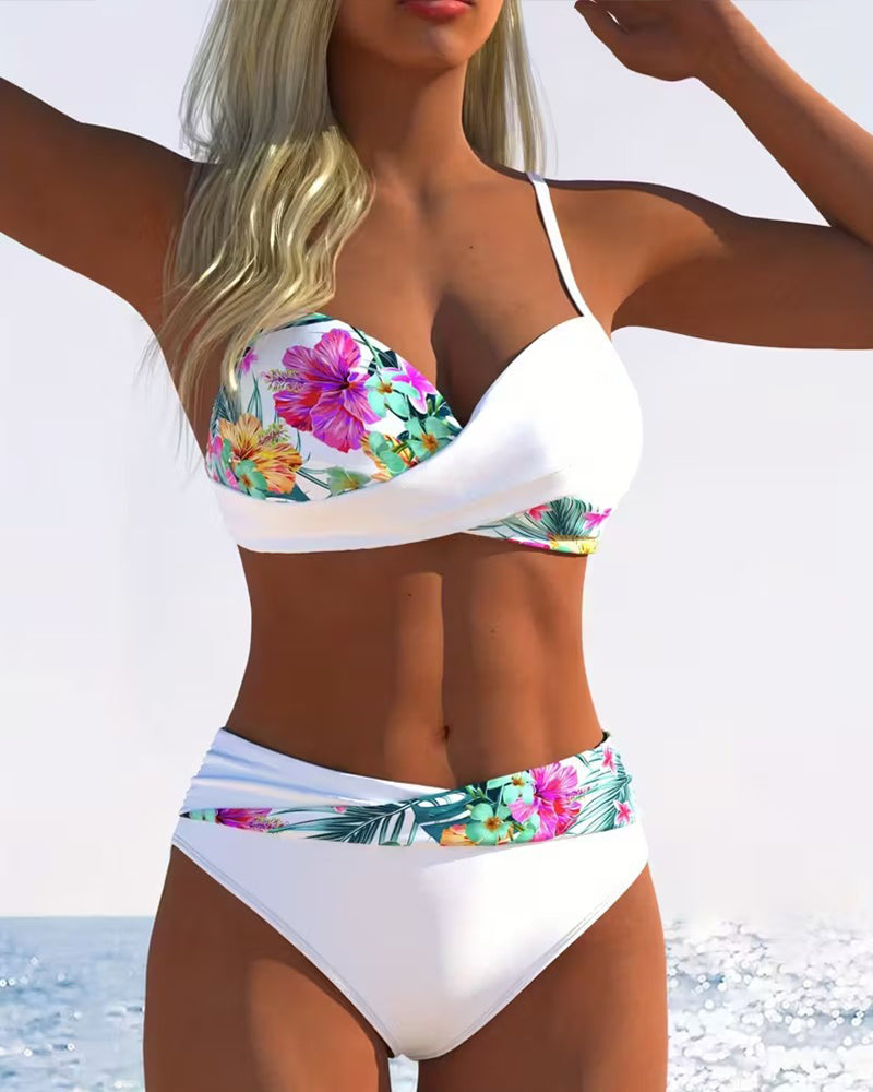Bikini Bralette Stil Kontrastdruck