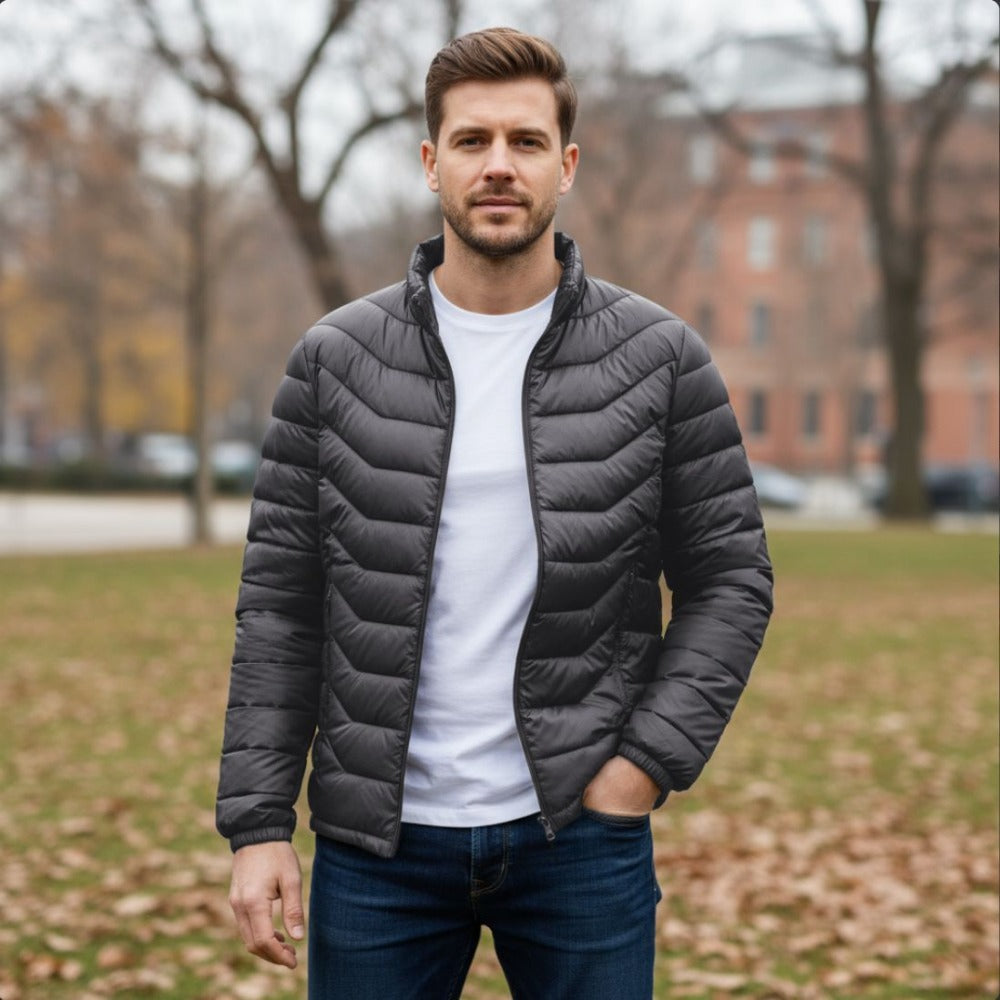Puffer Jacket for Men with Zipper Closure - Vincenza