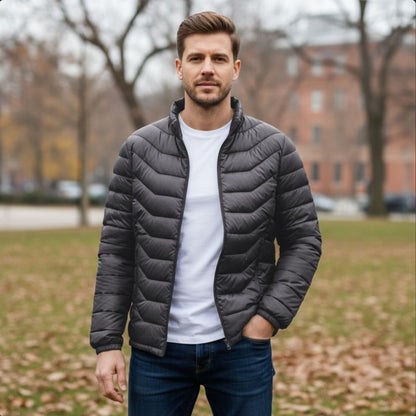 Puffer Jacket for Men with Zipper Closure - Vincenza